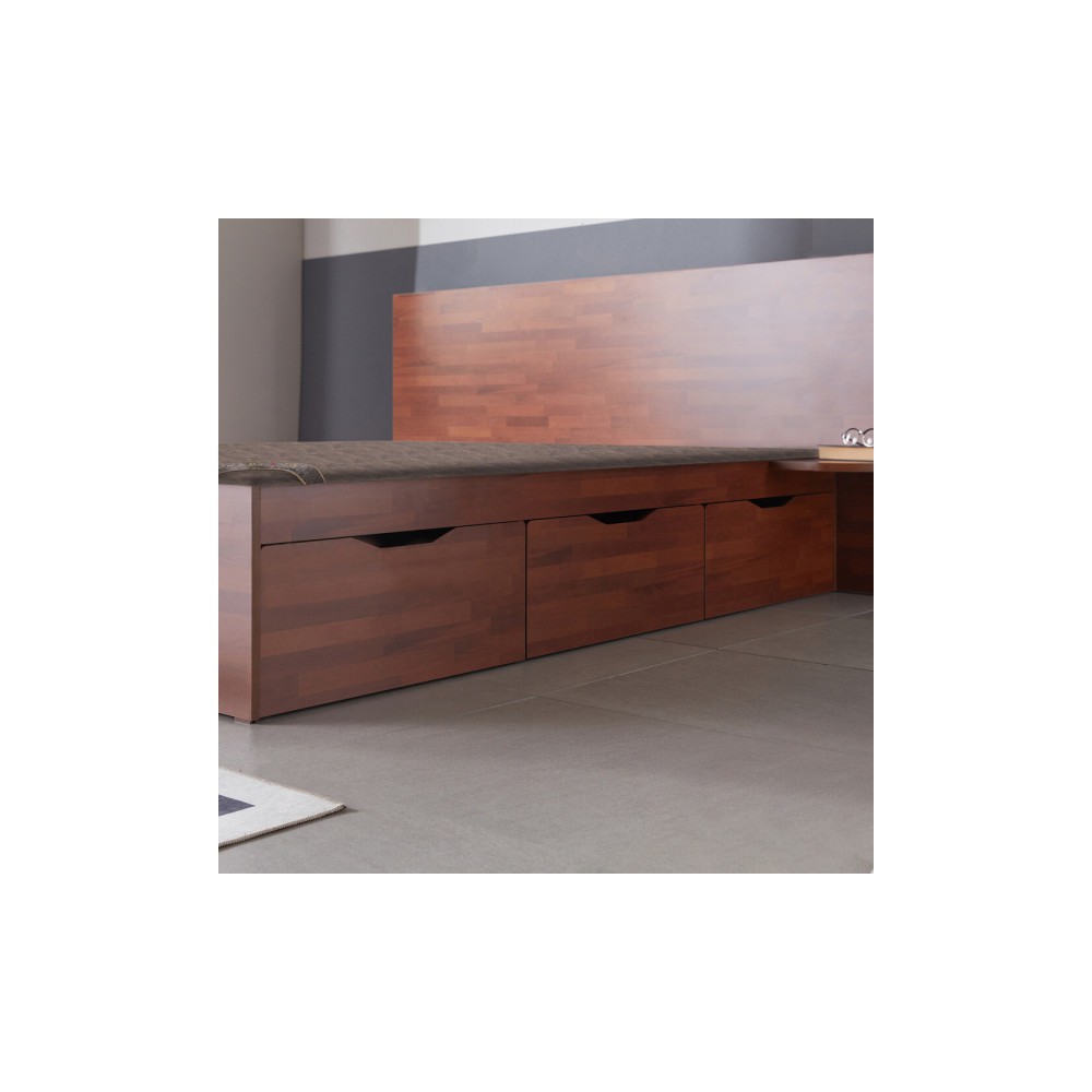 멀바우 대용량 수납형 황토숯 침대 싱글 / 퀸 스탠다드 흙침대 수납침대 서랍침대 사은 행사