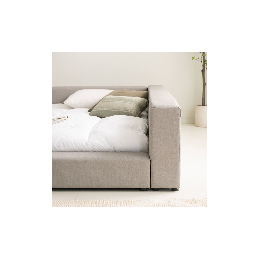 상일리베가구 큐브 저상형 낮은 가죽 침대 SS/Q