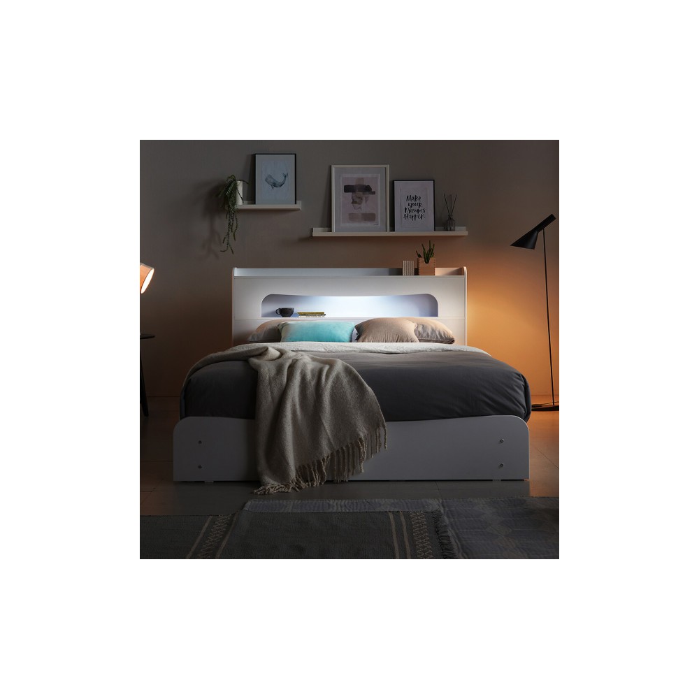 베스트 LED 수납침대 / 편백 수납헤드 원목 침대 슈퍼싱글 퀸 매트리스 서랍 침대 사은 행사