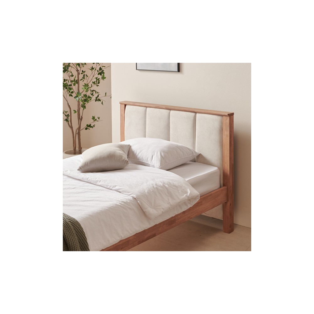 리퍼 침대 헬레나 슈퍼싱글 패브릭 헤드 원목 침대프레임 SS Q 무료배송 한정수량 리퍼새상품