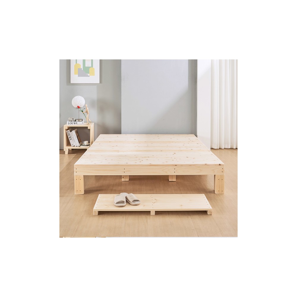 레드파인 평상마루형 슈퍼싱글 통원목 침대프레임