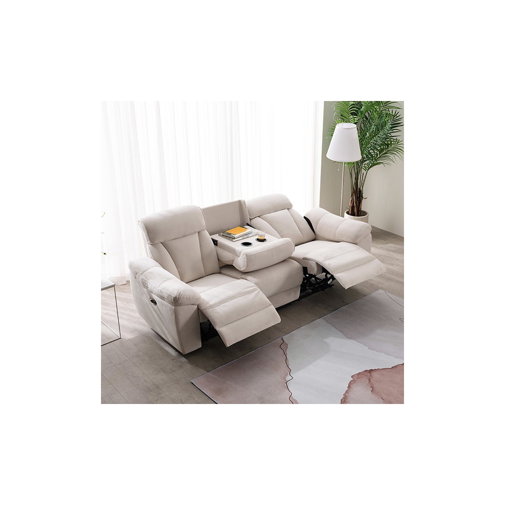 삼익가구 롯데아이몰 최저가데이브 아쿠아텍스 3인용 전동 리클라이너 소파(양방향)