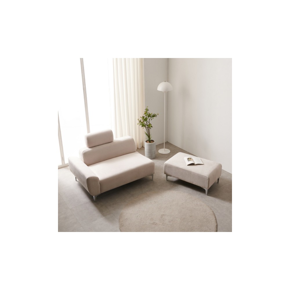 109 아토 아쿠아텍스 2인용 소파+스툴 포함 3color(아이보리스카이블루오렌지)