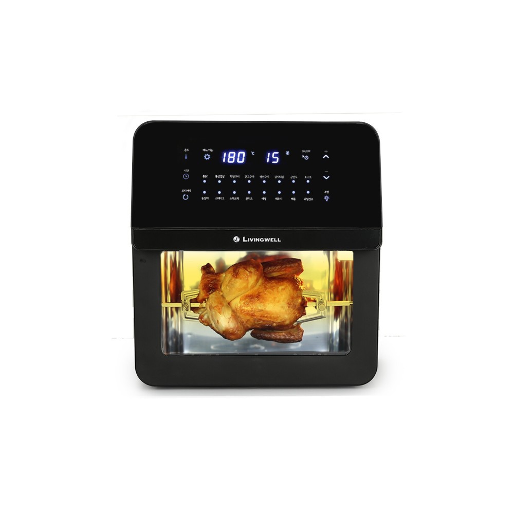 리빙웰 스텐 에어프라이어 대용량 16리터_BLACK