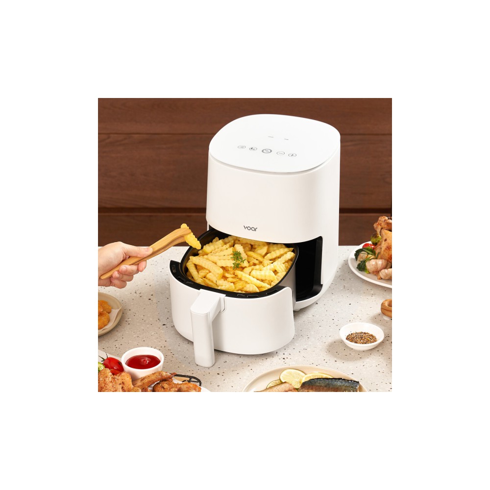 혼요 에어프라이어 미니 소형 에어프라이기 친환경코팅 바스켓 에어후라이기 2.5L 화이트
