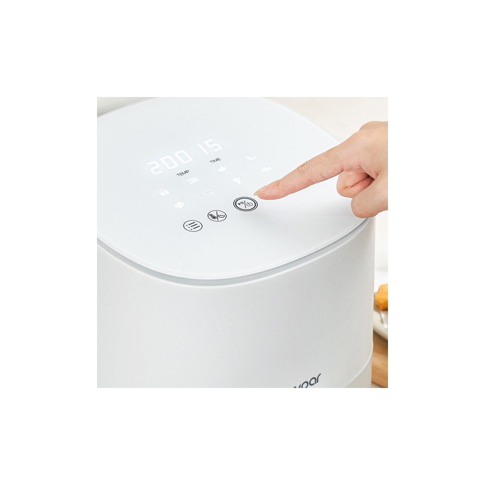 혼요 에어프라이어 미니 소형 에어프라이기 친환경코팅 바스켓 에어후라이기 2.5L 화이트