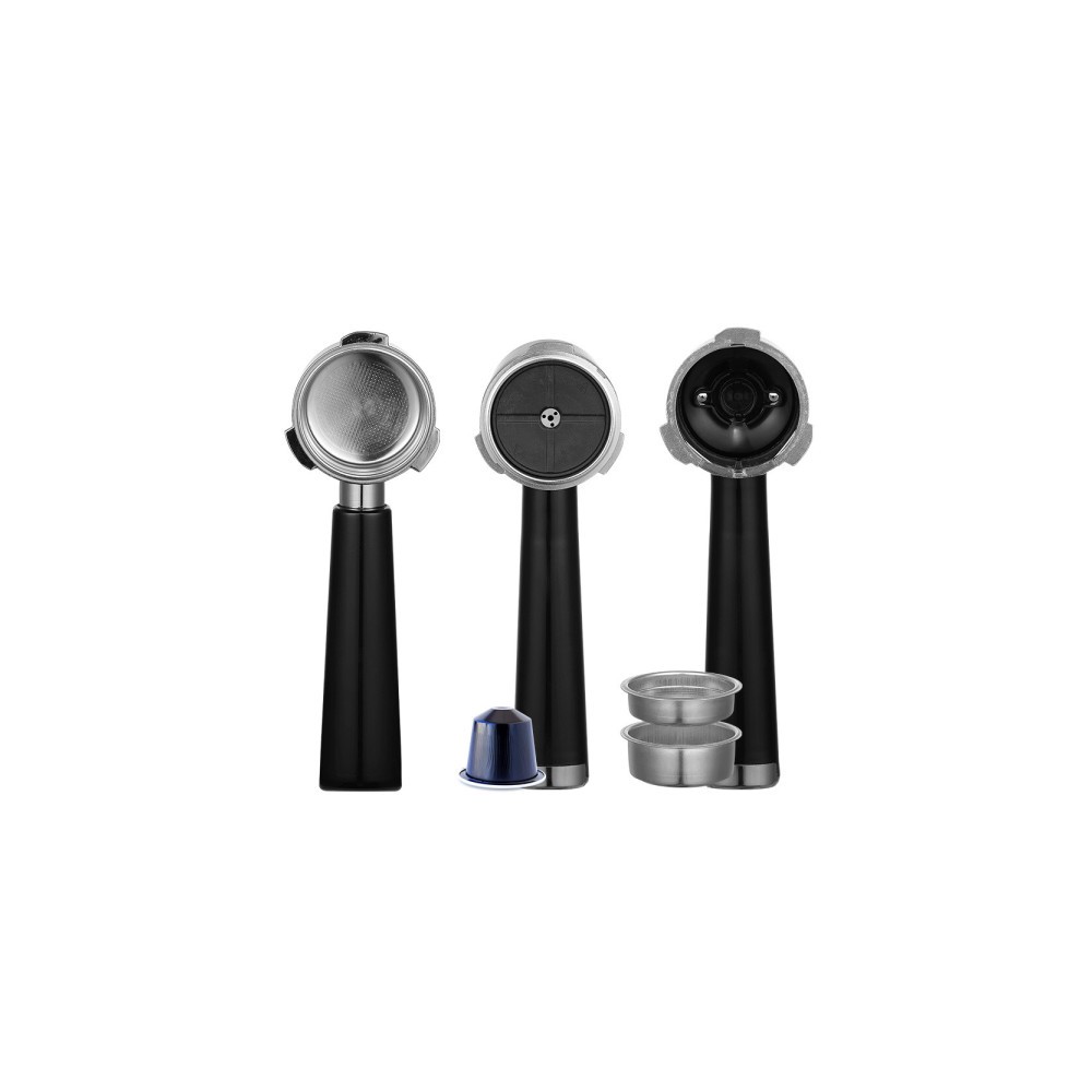 4in1 아이언 커피머신 20Bar 실버 가정용 반자동 에스프레소머신 커피메이커 캡슐 바텀리스