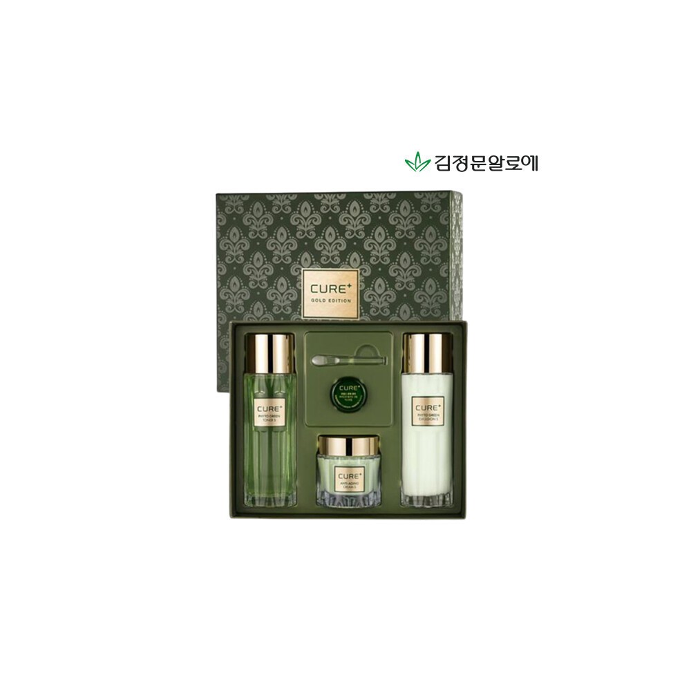(선물SET)(15+10%쿠폰+쇼핑백+사은품) 김정문알로에 큐어 피토 그린 골드에디션 세트