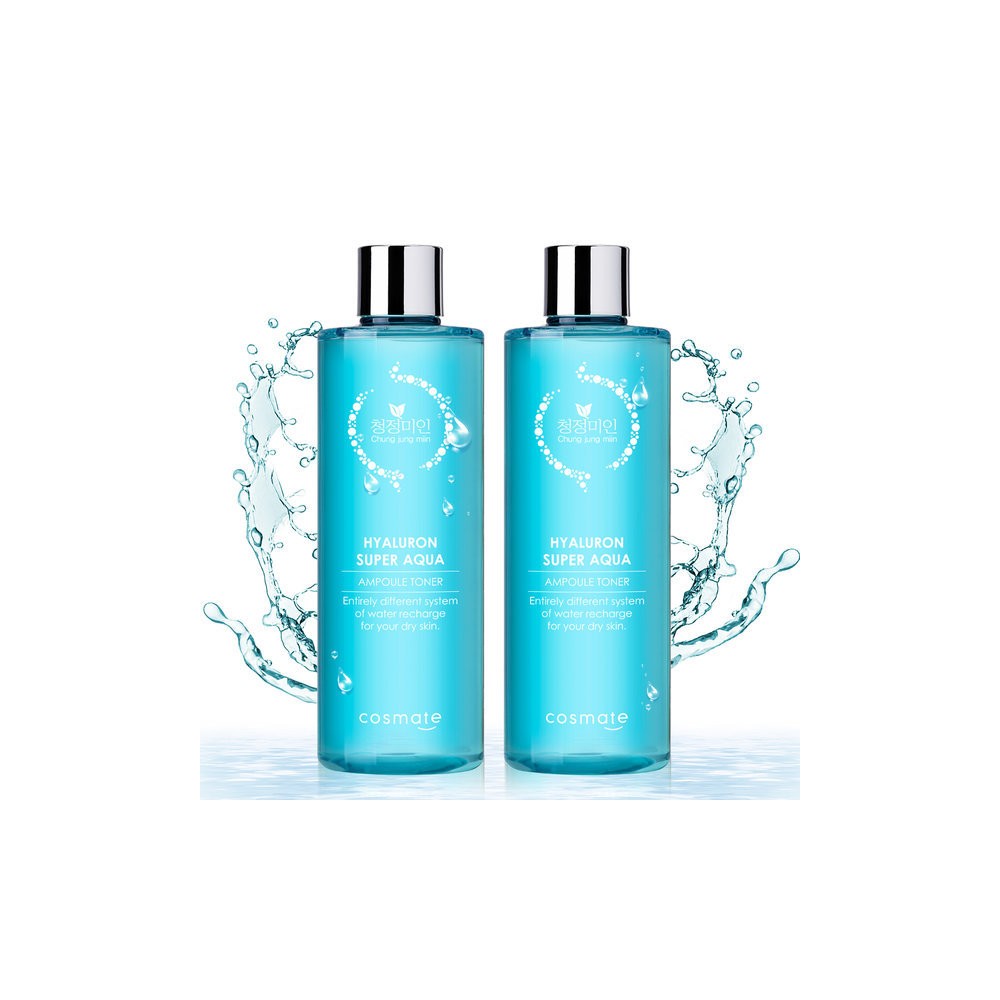 히아루론 수퍼 아쿠아 앰플토너 420ml 1+1 / 스킨 대용량 수분 보습 영양 주름 미백 화장품