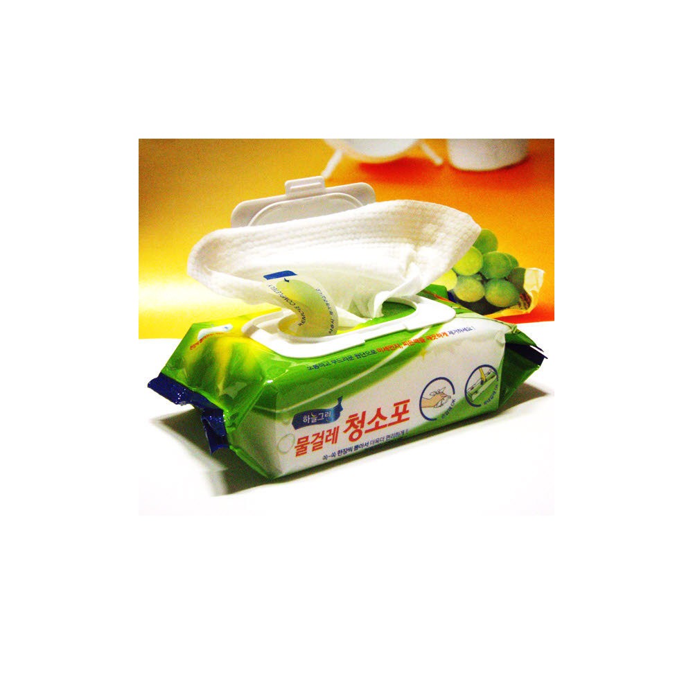 하늘그린물걸레청소포30매X4팩청소용품일회용행주세차 +청소솔 증정 (30X20cm) 베이킹소다 화학성분을최소화