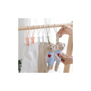 고리형 집게 걸이 빨래 집게세트 3색 12P DD