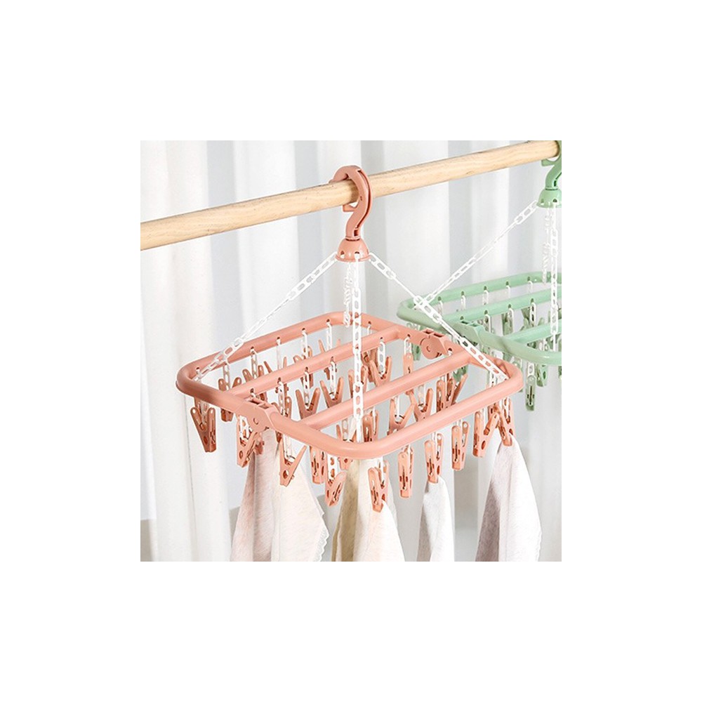 리빙홈 빨래집게 건조대 2p세트(32p) (핑크)