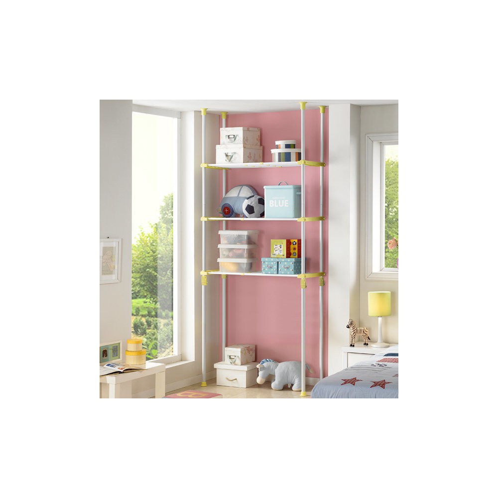 왕자 더블기둥 3단조절 선반 행거 베란다 간편한 설치 넉넉한 수납