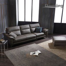 다우닝 블리제 3.5인 전체 천연가죽 소파+스툴 (색상:아쿠아블루)