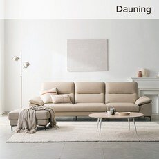 다우닝 아지오 3.5인 전체 천연가죽 소파+스툴 (색상:뉴베이지)