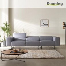 다우닝 오브 4인 전체 내추럴 가죽 소파 (색상:그레이)